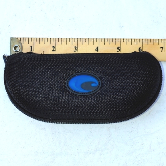 Costa Accessories Costa Sunglasses Case With Cleaning Cloth Black W Blue Logo Zippered